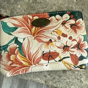 b.o.c. Floral Zip Wallet in White, Coral & Teal